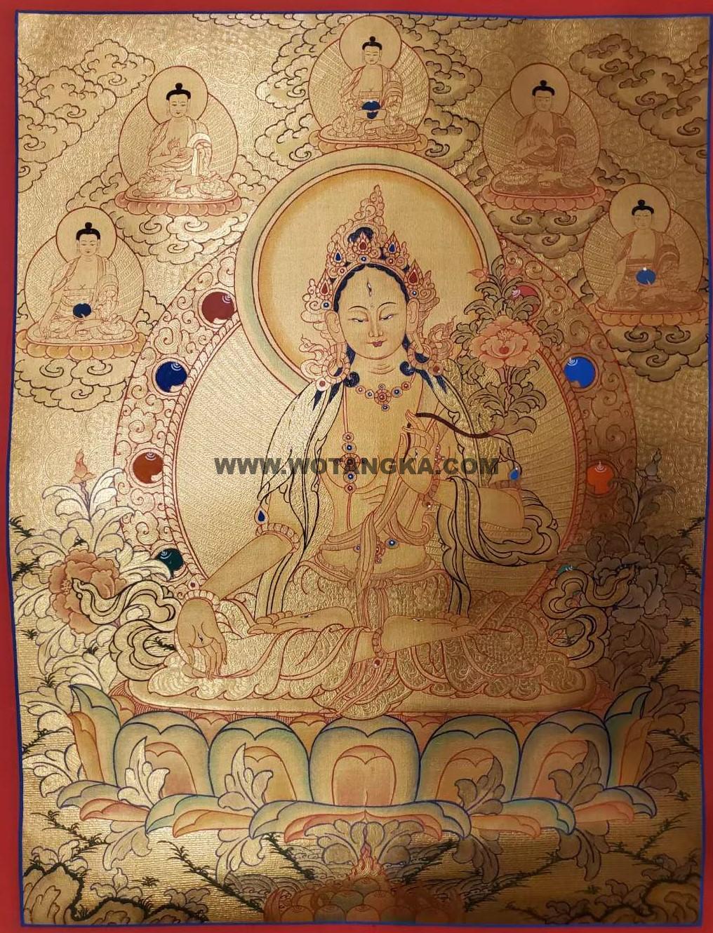 编号160-404363：黄金唐卡-白度母（55*40CM左右）