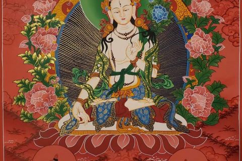 编号160-413056：红金唐卡-白度母（60*45CM左右）