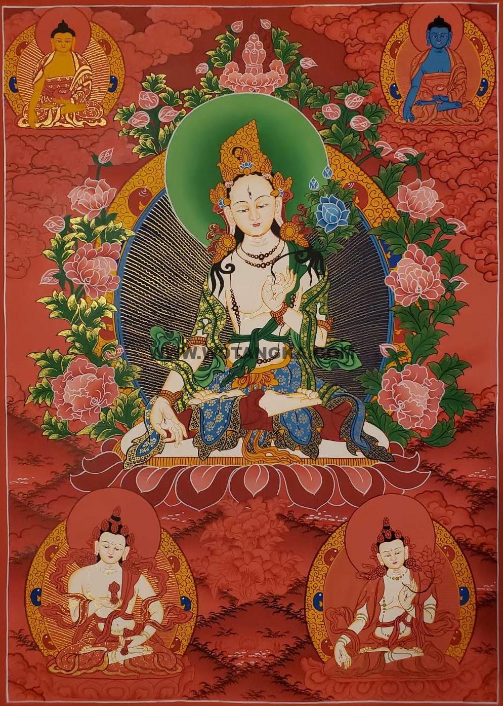 编号160-413056:红金唐卡-白度母(60*45CM左右)