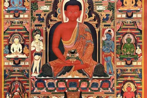 编号160-419423：彩绘唐卡-阿弥陀佛（90*65CM左右）