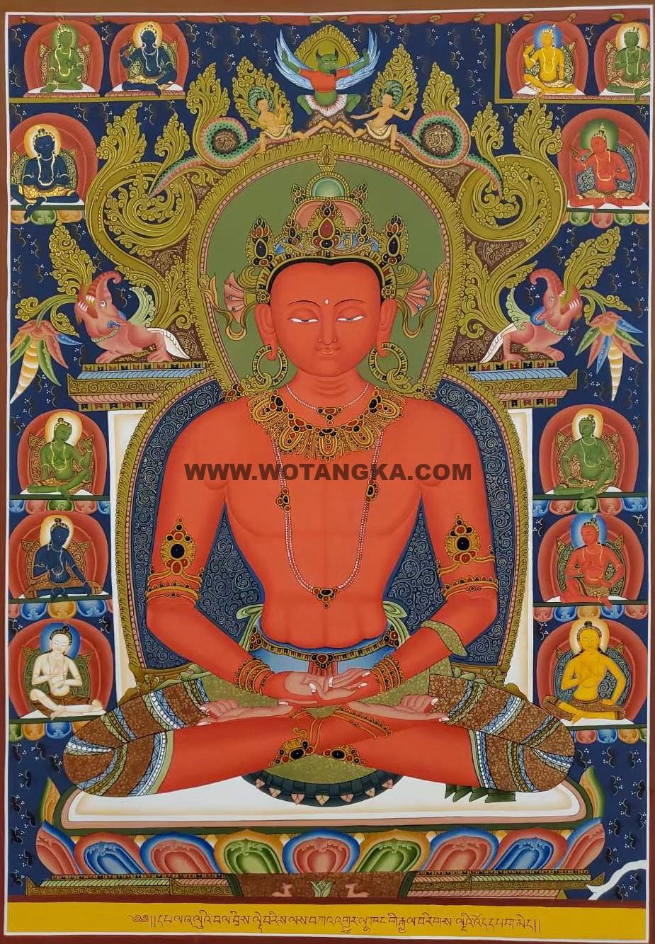 编号160-466830：彩绘唐卡-五方佛·阿弥陀佛（80*60CM左右）