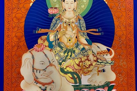 编号160-468214：红金唐卡-普贤菩萨（75*55CM左右）