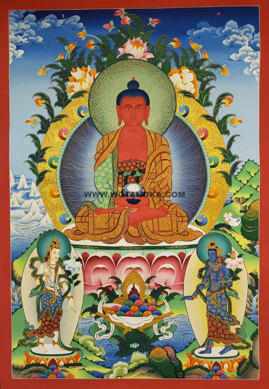 编号160-483807：彩绘唐卡-阿弥陀佛（75*55CM左右）