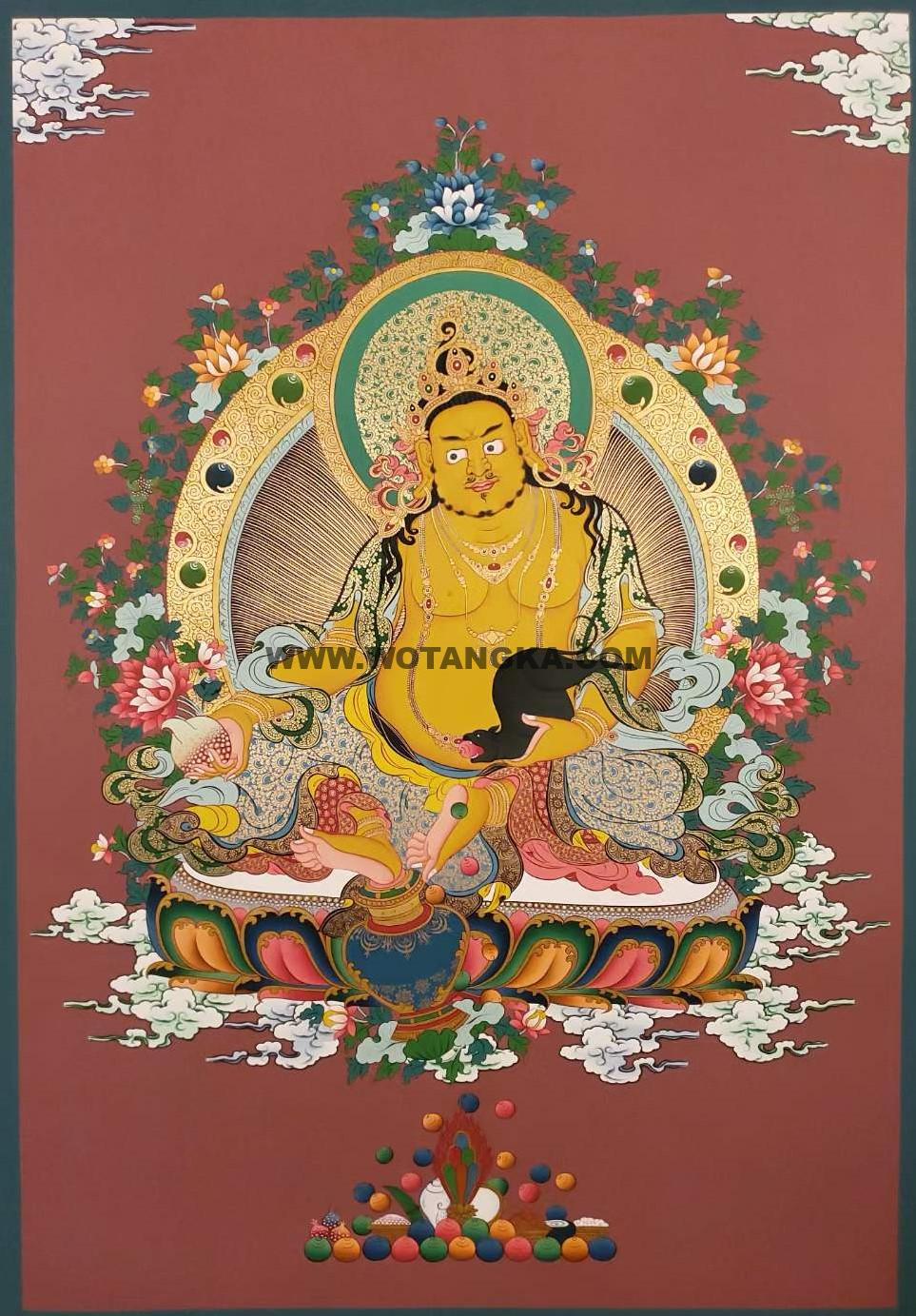 编号160-529270：彩绘唐卡-黄财神（70*50CM左右）