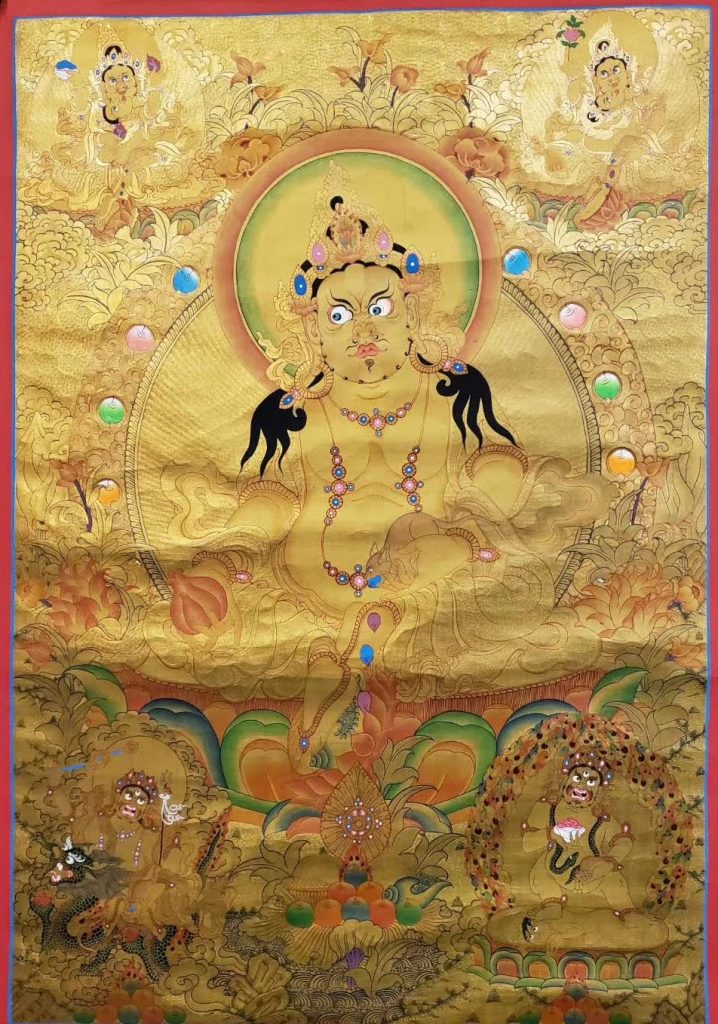 编号160-541474：黄金唐卡-五方财神（90*60CM左右）