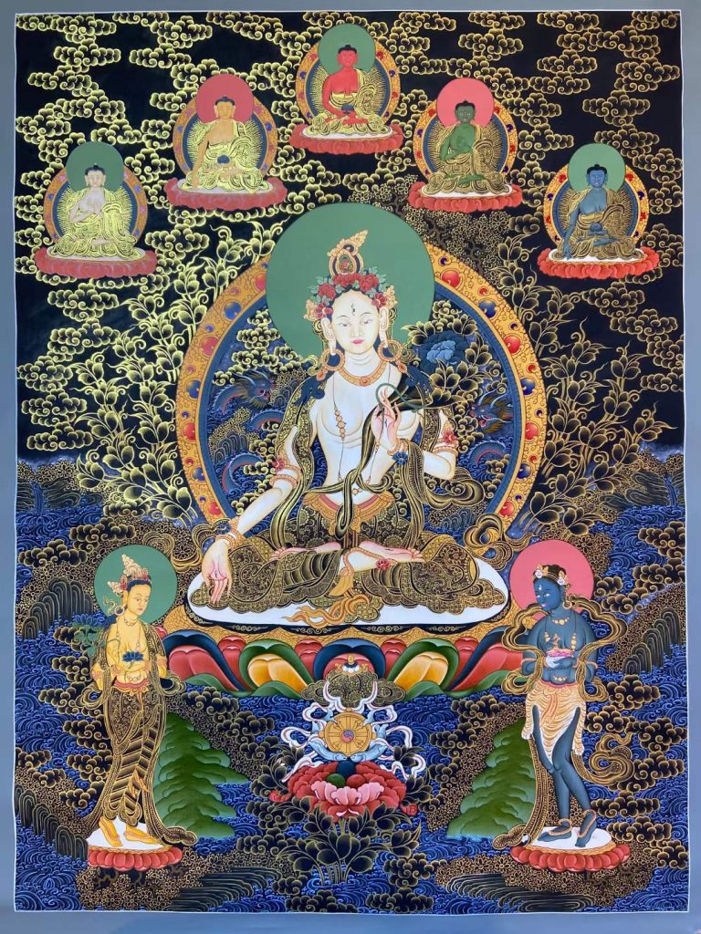 编号160-598366：彩绘唐卡-白度母（100*70CM左右）
