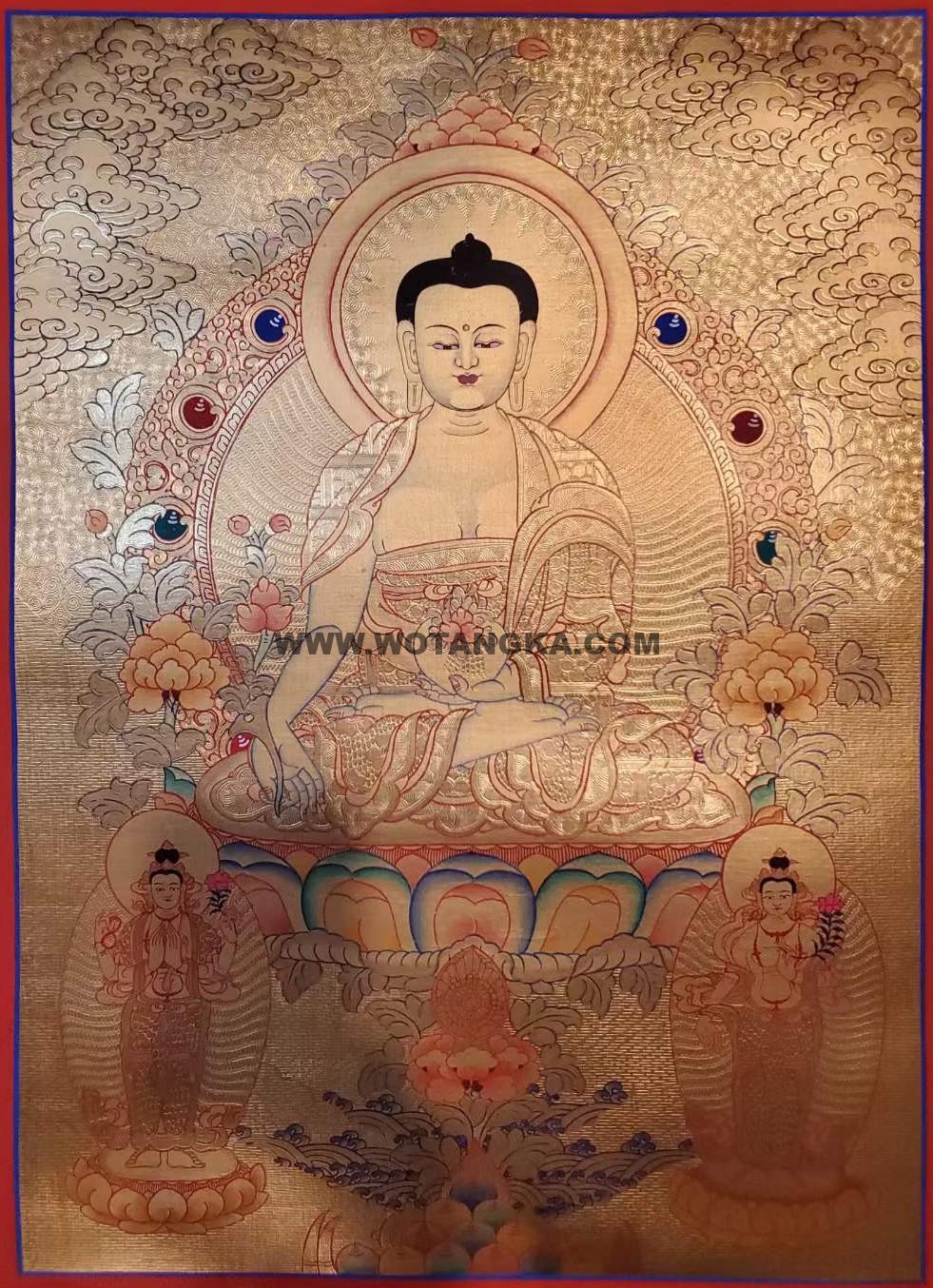 编号160-619306:黄金唐卡-药师佛(55*40CM左右)