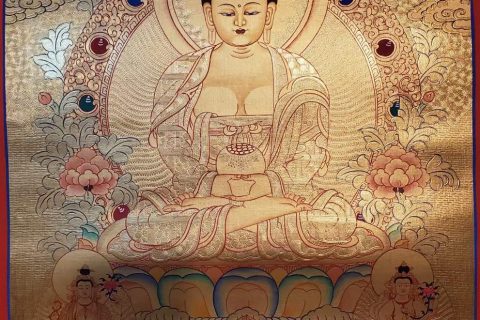 编号160-658484：黄金唐卡-阿弥陀佛（55*40CM左右）