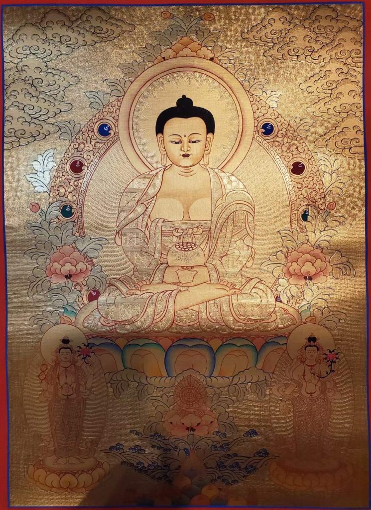 编号160-658484：黄金唐卡-阿弥陀佛（55*40CM左右）