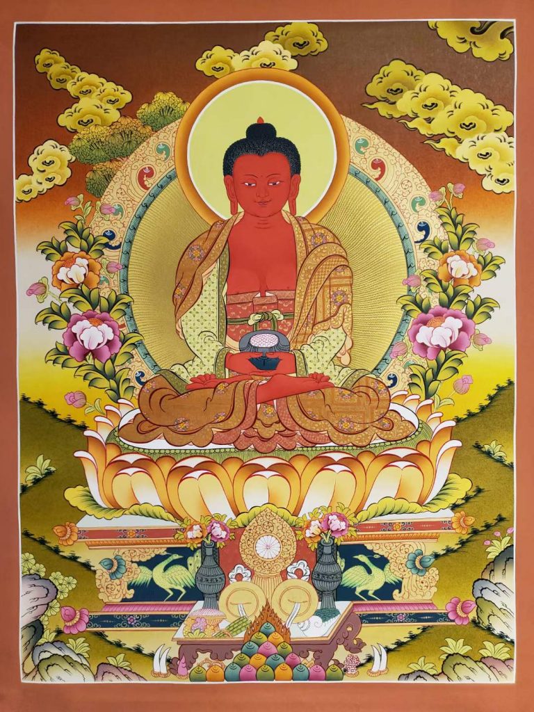 编号160-664343：彩绘唐卡-阿弥陀佛（70*50CM左右）
