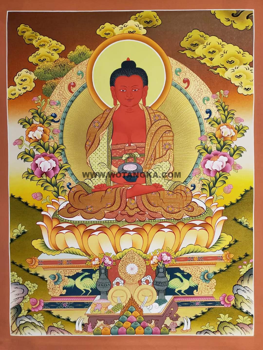编号160-664343:彩绘唐卡-阿弥陀佛(70*50CM左右)