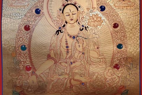 编号160-689932：黄金唐卡-白度母（55*40CM左右）