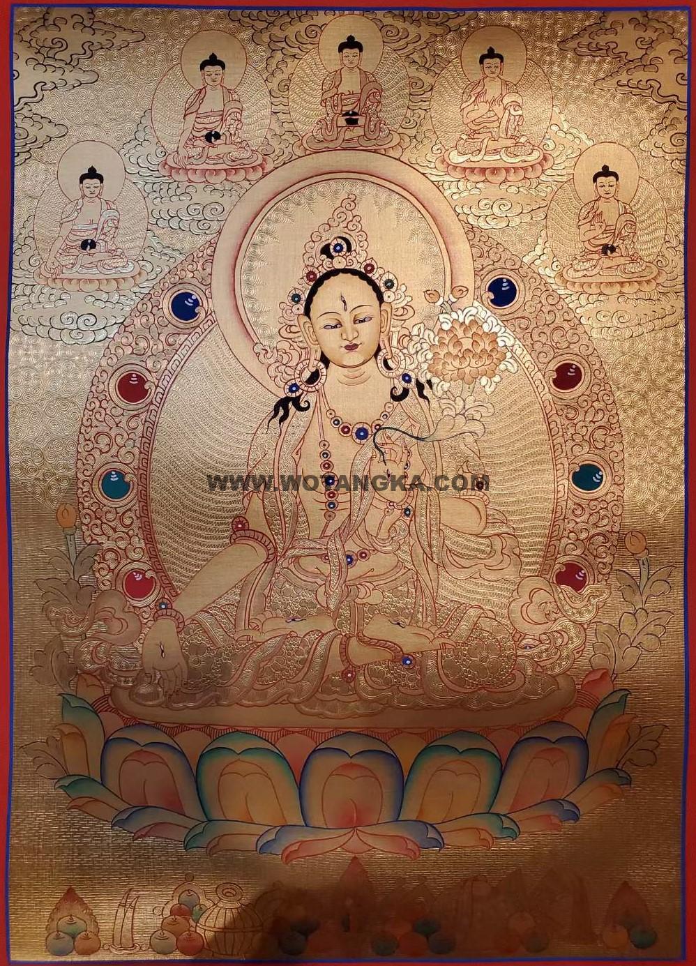 编号160-689932：黄金唐卡-白度母（55*40CM左右）