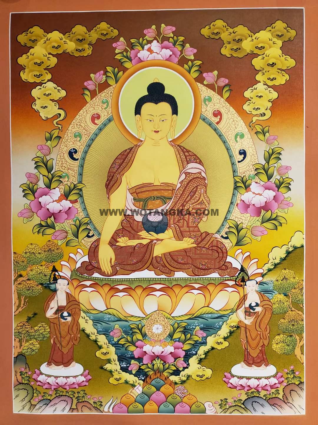 编号160-771928:彩绘唐卡-释迦牟尼佛(70*50CM左右)