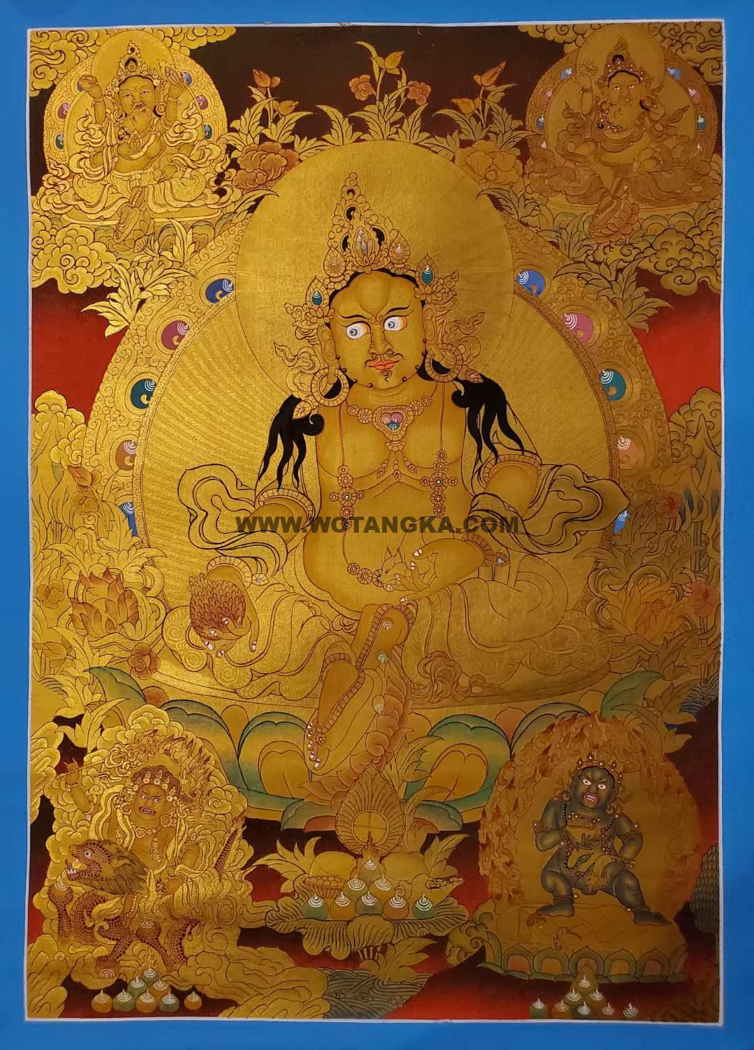 编号160-834176：黄金唐卡-五方财神（90*60CM左右）