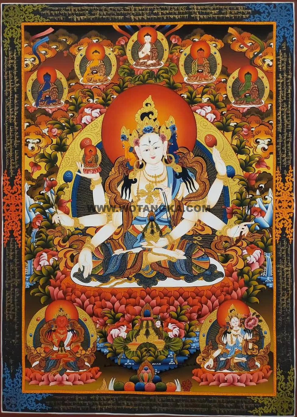 编号160-856097：彩绘唐卡-尊胜佛母（100*70CM左右）