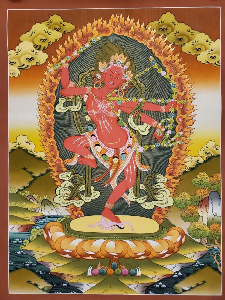 编号160-892137：彩绘唐卡-作明佛母（65*40CM左右）