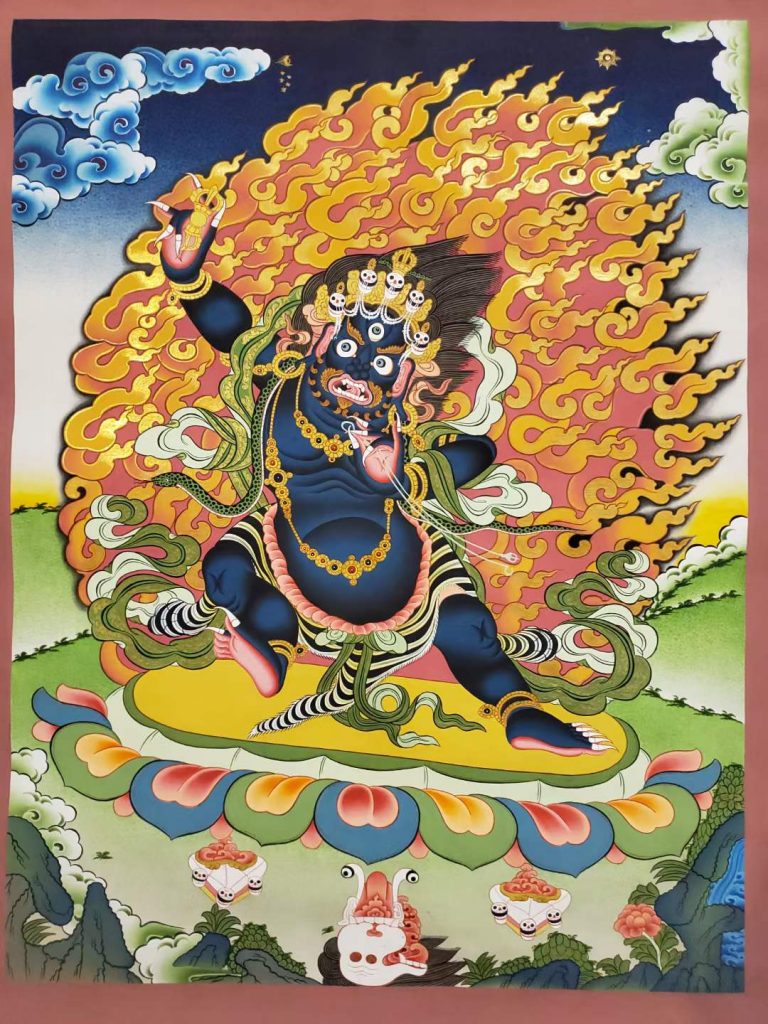 编号160-932272：彩绘唐卡-金刚手菩萨（65*40CM左右）