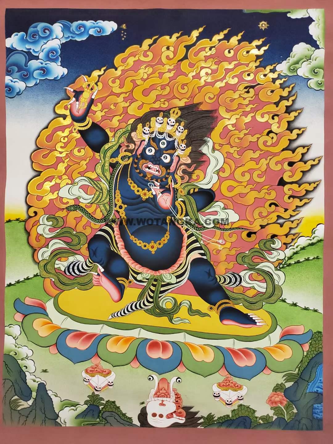 编号160-932272:彩绘唐卡-金刚手菩萨(65*40CM左右)
