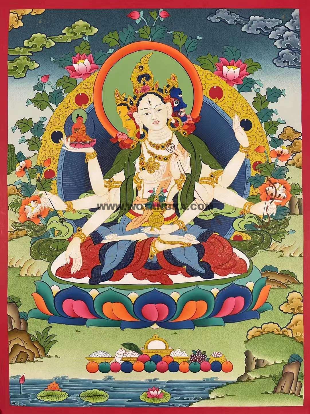 编号162-244198:彩绘唐卡-尊胜佛母(55*40CM左右)