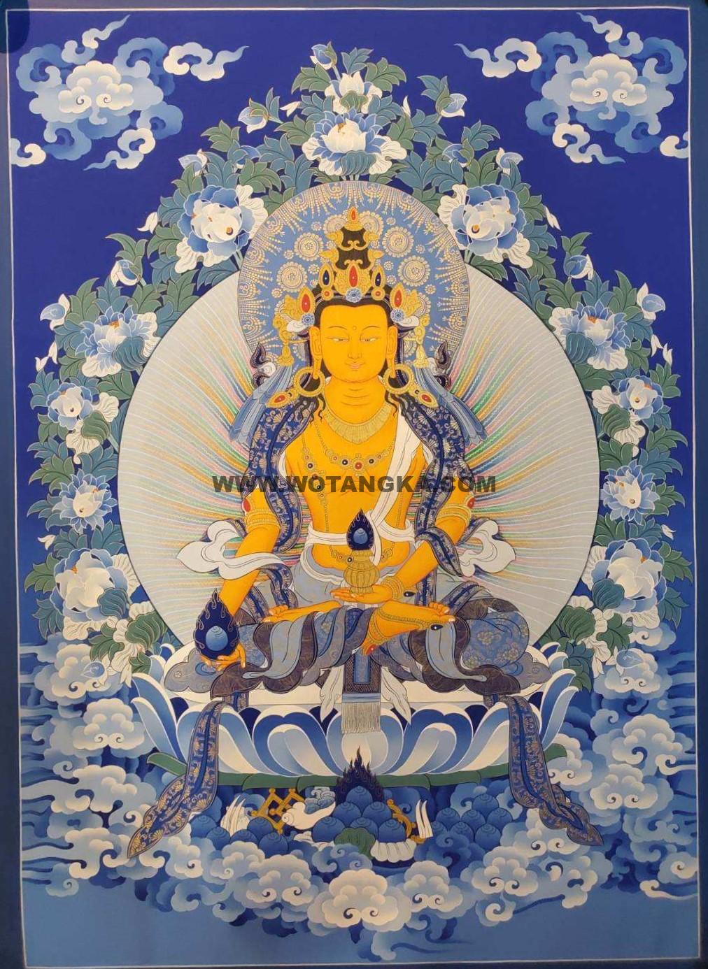 编号162-374336：蓝金唐卡-地藏王菩萨（75*50CM左右）