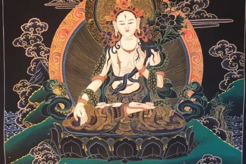编号162-415738：彩绘唐卡-白度母（70*50CM左右）