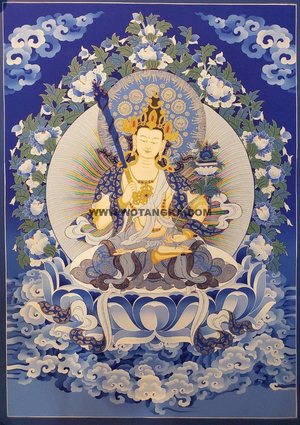 编号162-434737:蓝金唐卡-虚空藏菩萨(75*50CM左右)