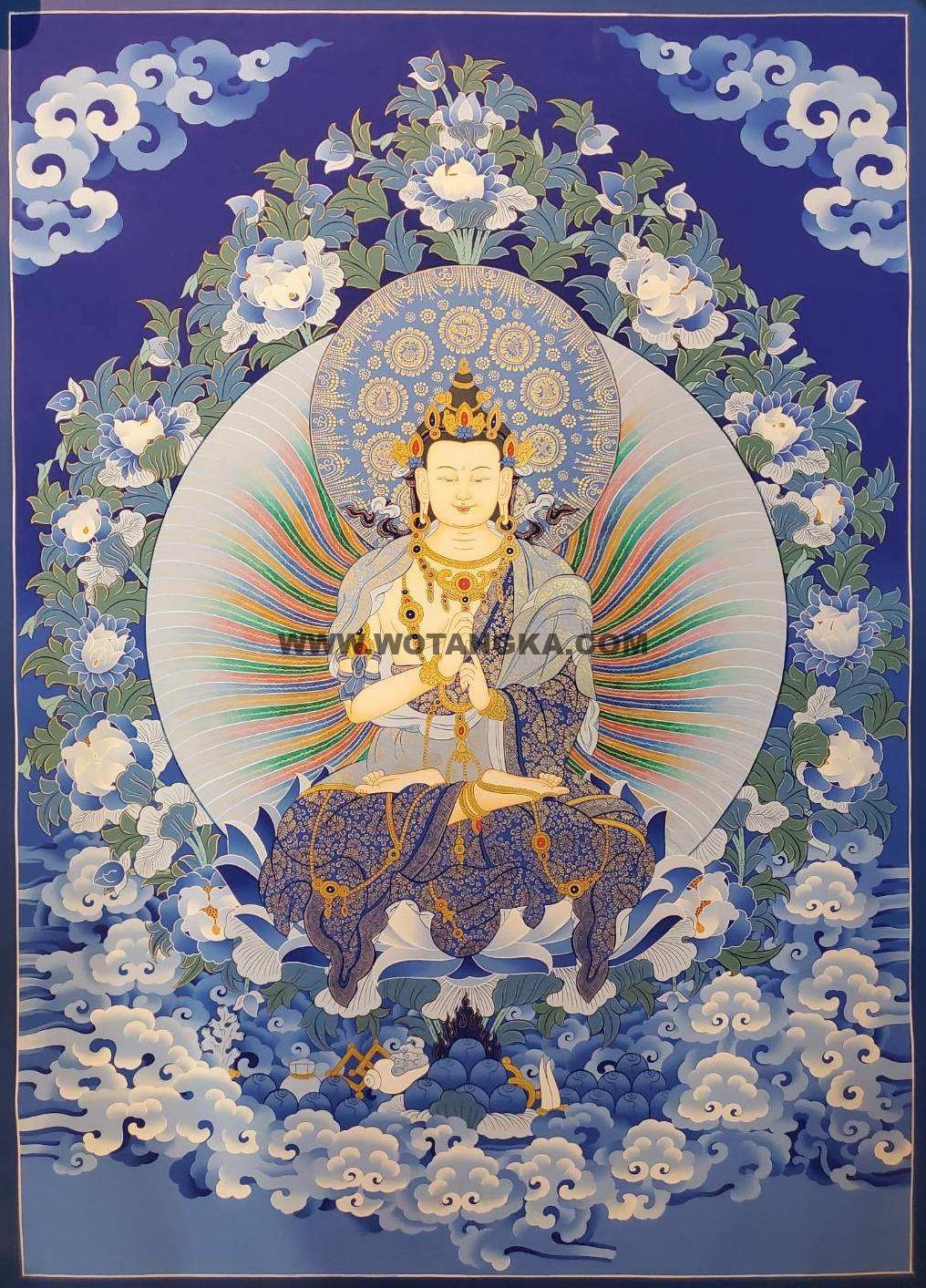 编号162-490273:蓝金唐卡-大日如来(75*50CM左右)