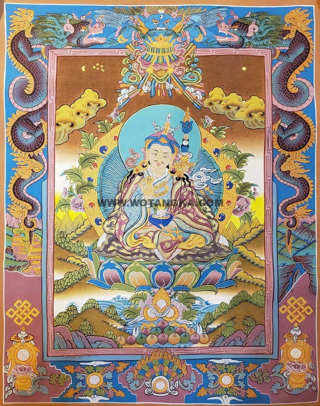 编号162-520872:彩绘唐卡-莲花生大士(80*60CM左右)