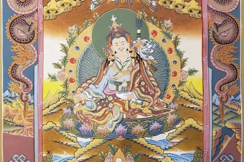 编号162-591983：彩绘唐卡-莲花生大士（80*60CM左右）