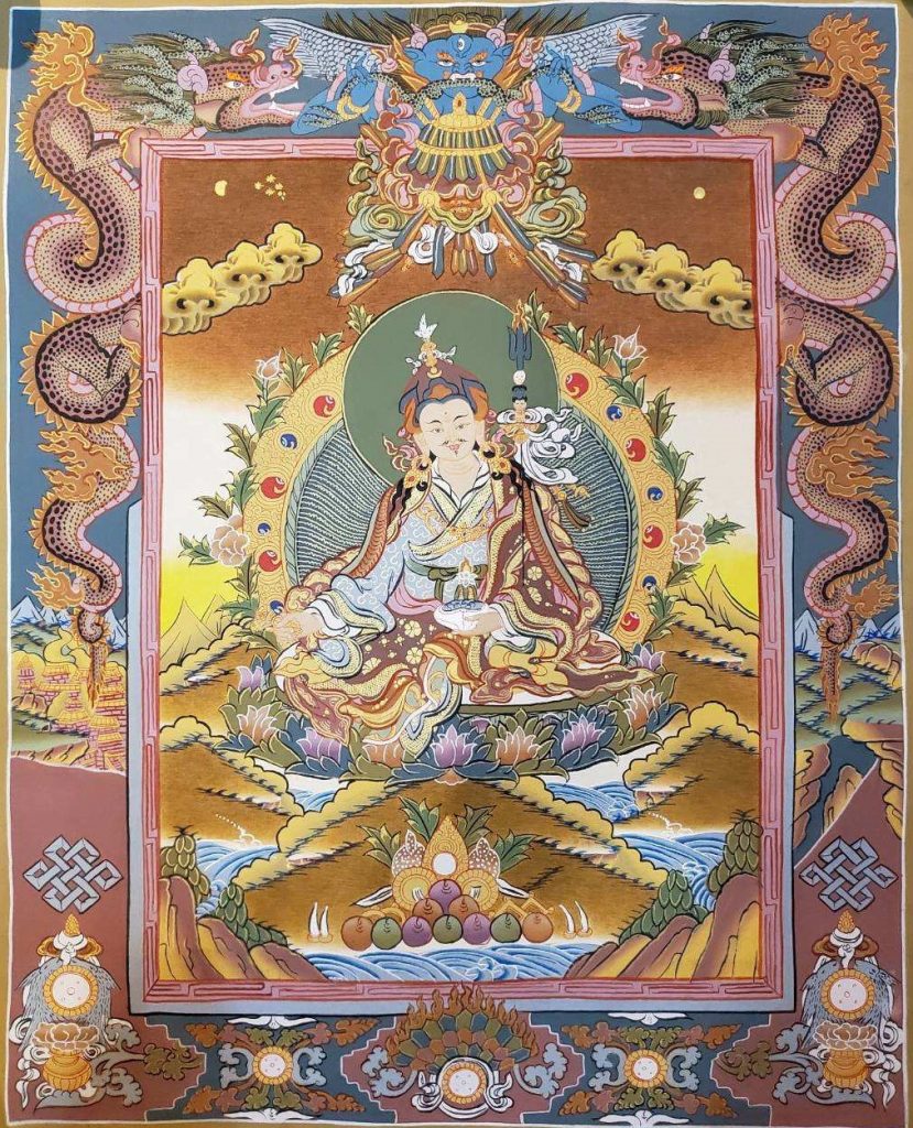 编号162-591983：彩绘唐卡-莲花生大士（80*60CM左右）
