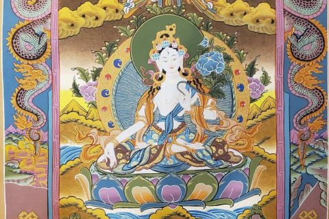 编号162-688087：彩绘唐卡-白度母（80*60CM左右）