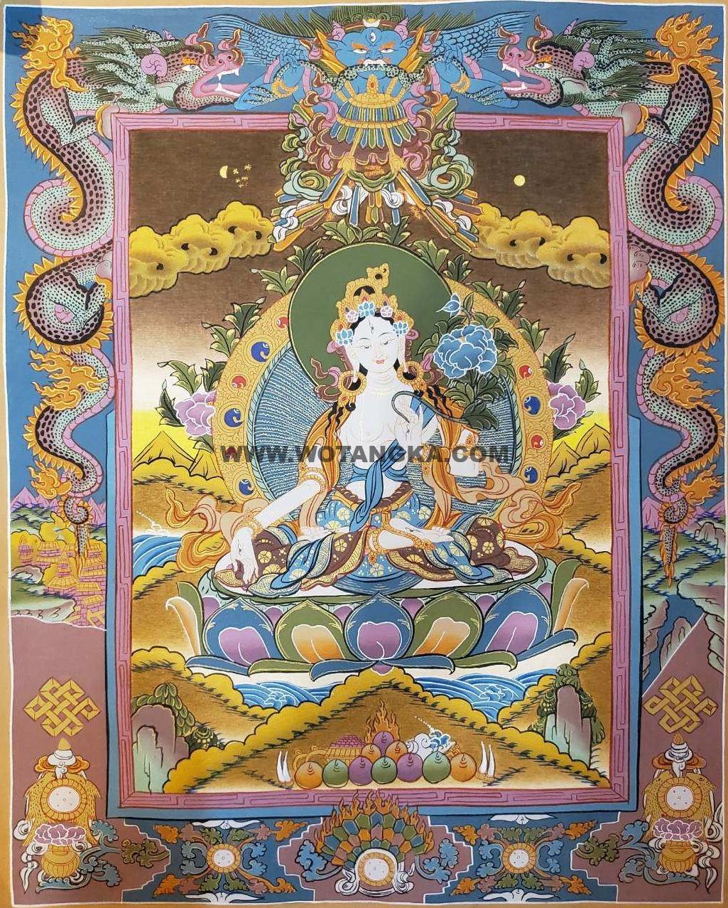 编号162-688087：彩绘唐卡-白度母（80*60CM左右）