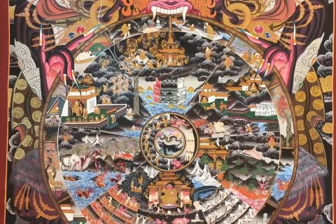 编号162-822269：彩绘唐卡-六道轮回（70*50CM左右）