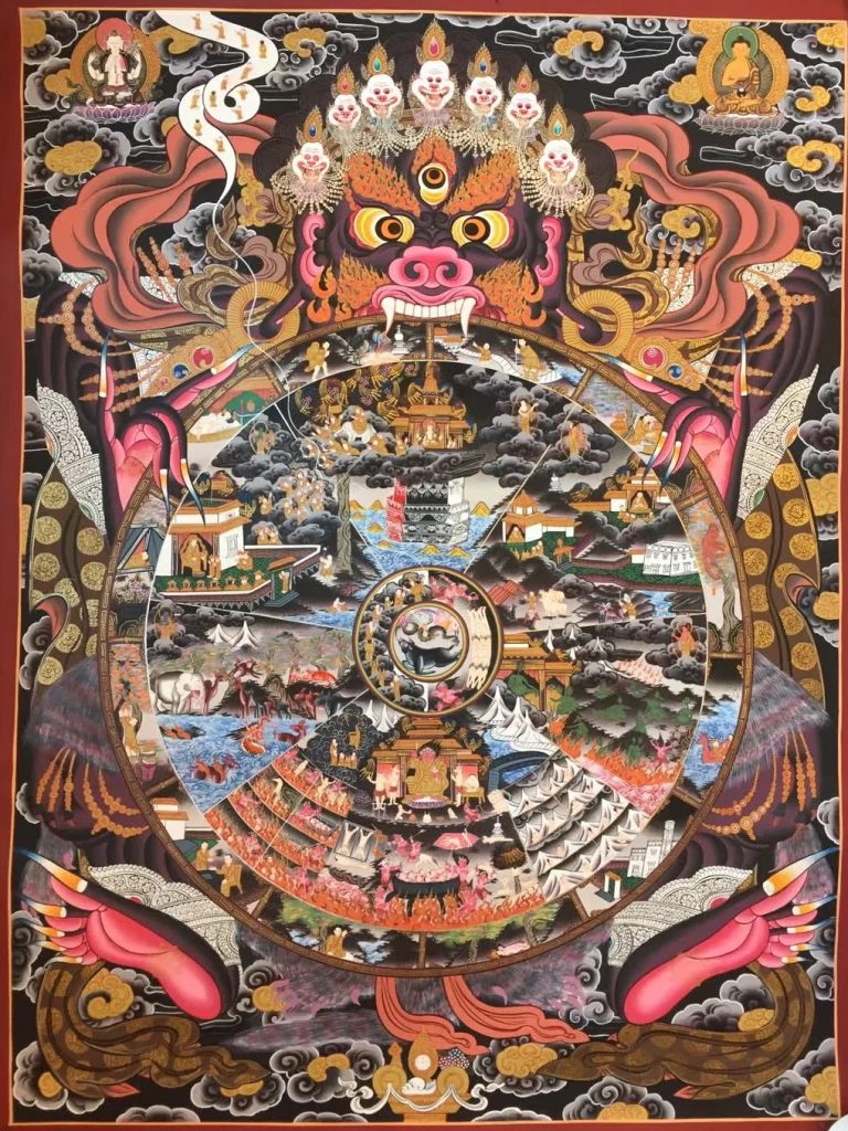 编号162-822269：彩绘唐卡-六道轮回（70*50CM左右）