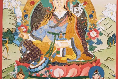编号162-873701：彩绘唐卡-莲花生大士（70*50CM左右）