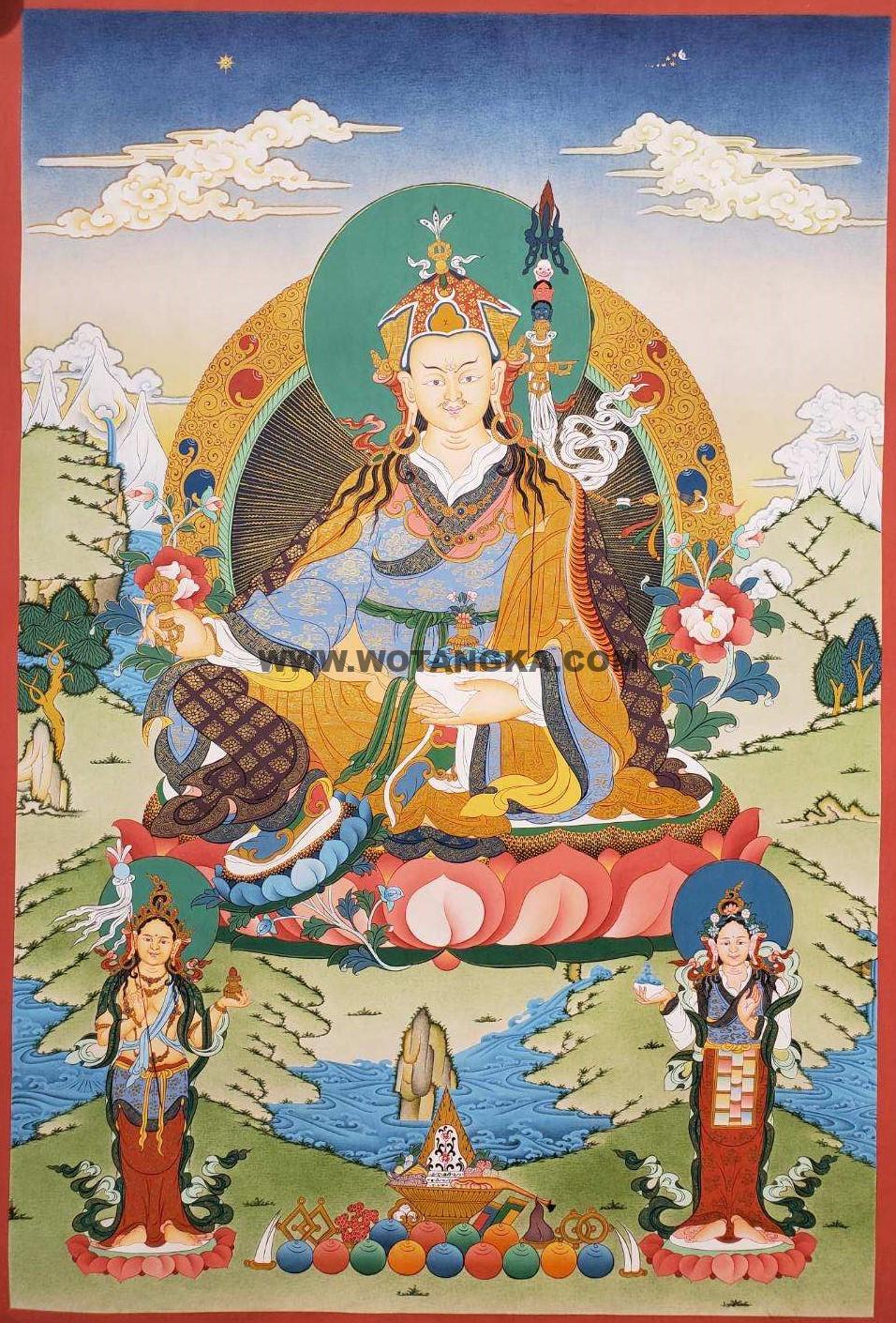 编号162-873701：彩绘唐卡-莲花生大士（70*50CM左右）