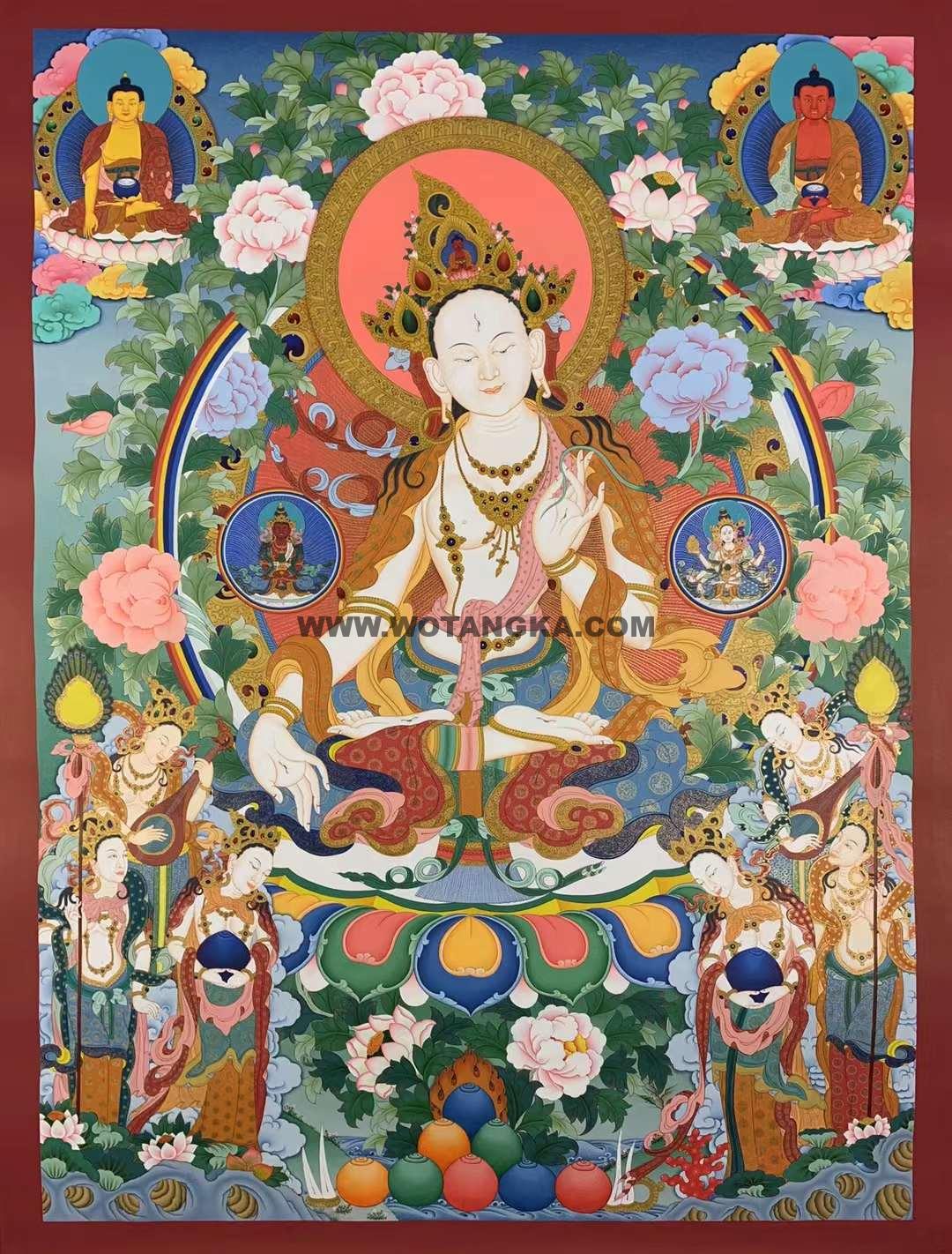 编号171-349525：彩绘唐卡-白度母（100*70CM左右）