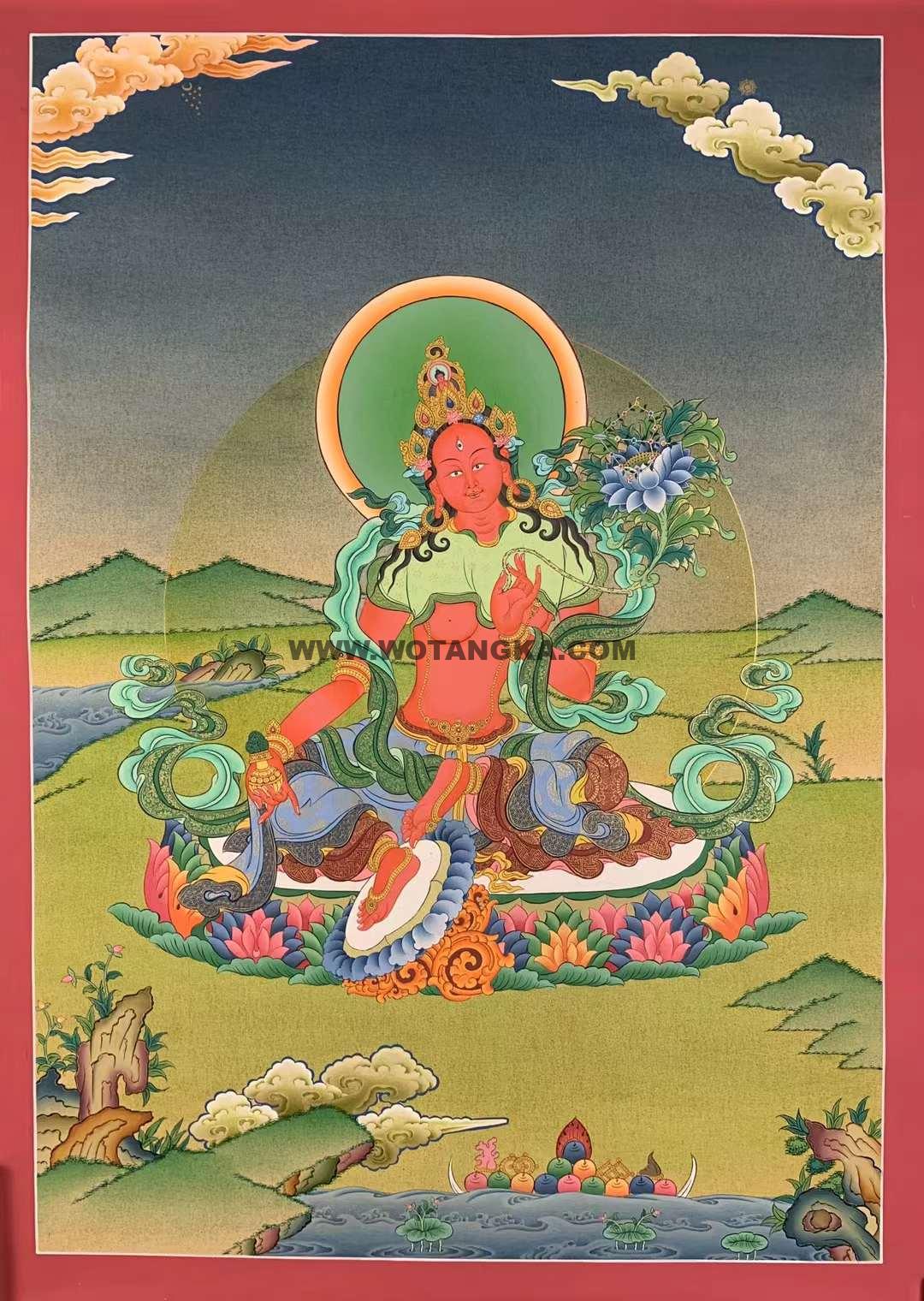 编号171-378774:彩绘唐卡-红度母(60*40CM左右)
