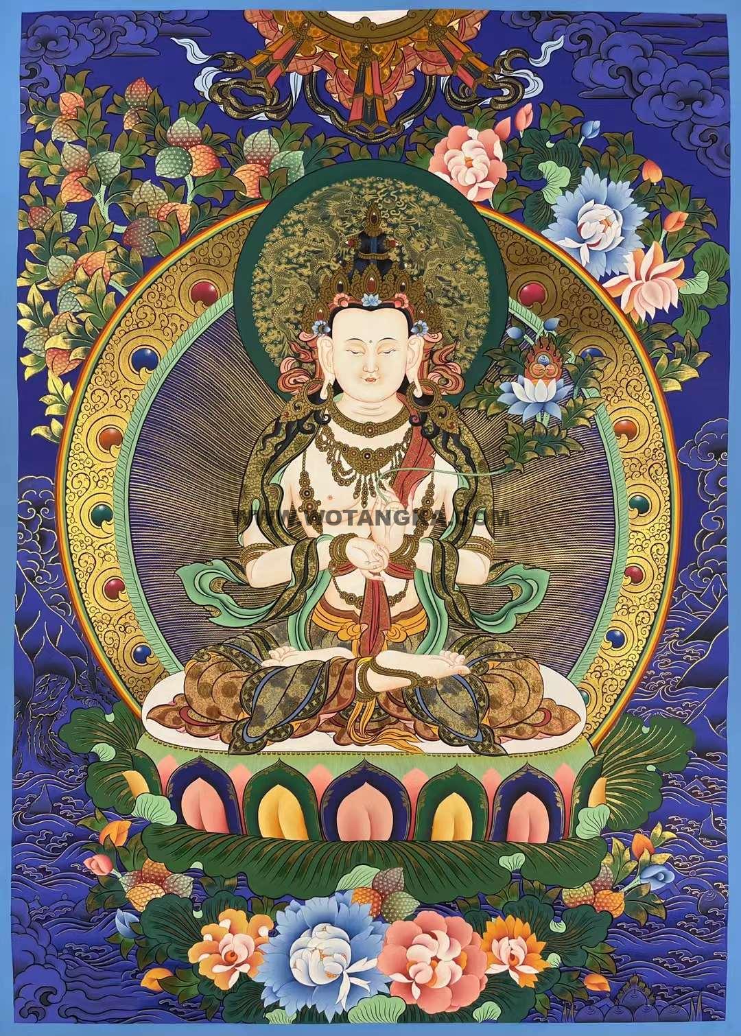 编号171-962001:蓝金唐卡-大势至菩萨(75*55CM左右)