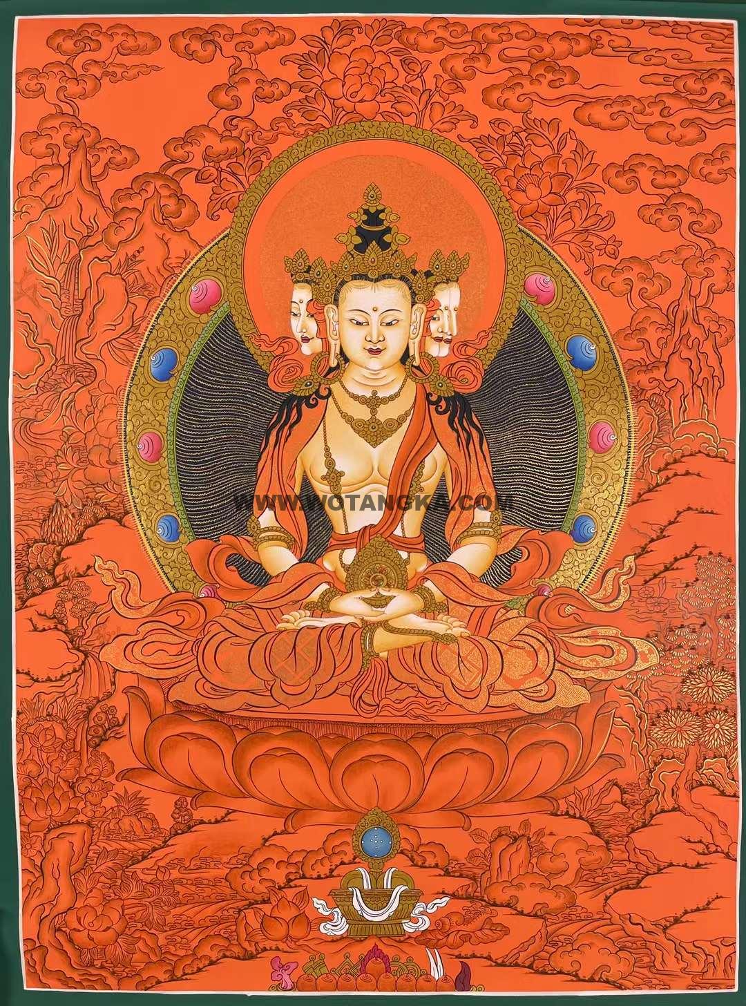编号172-104128:红金唐卡-大日如来(75*50CM左右)