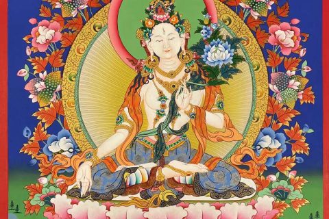 编号172-167846：彩绘唐卡-白度母（60*45CM左右）