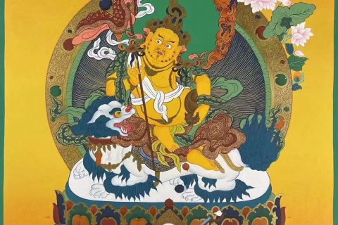 编号172-328146：彩绘唐卡-财宝天王（65*45CM左右）