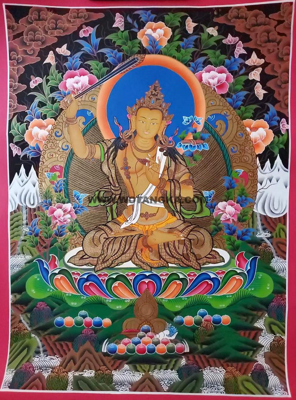 编号172-408521：彩绘唐卡-文殊菩萨·（70*50CM左右）