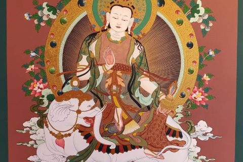 编号172-411217：红金唐卡-普贤菩萨（75*55CM左右）