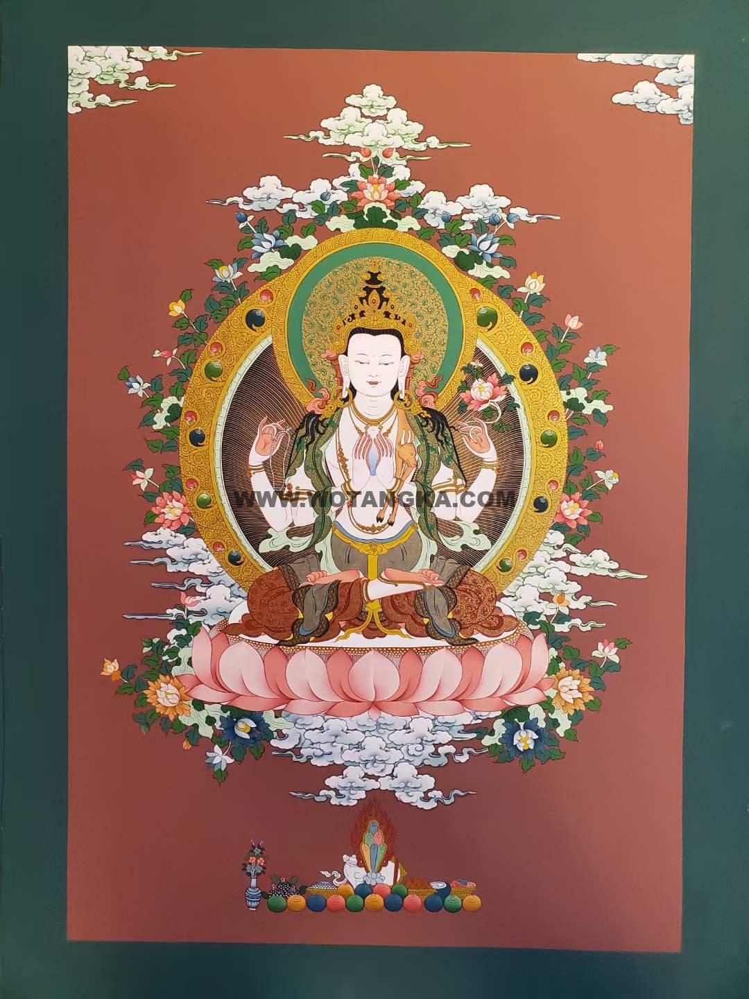 编号172-471792：嘎玛嘎赤-四臂观音（75*50CM左右）