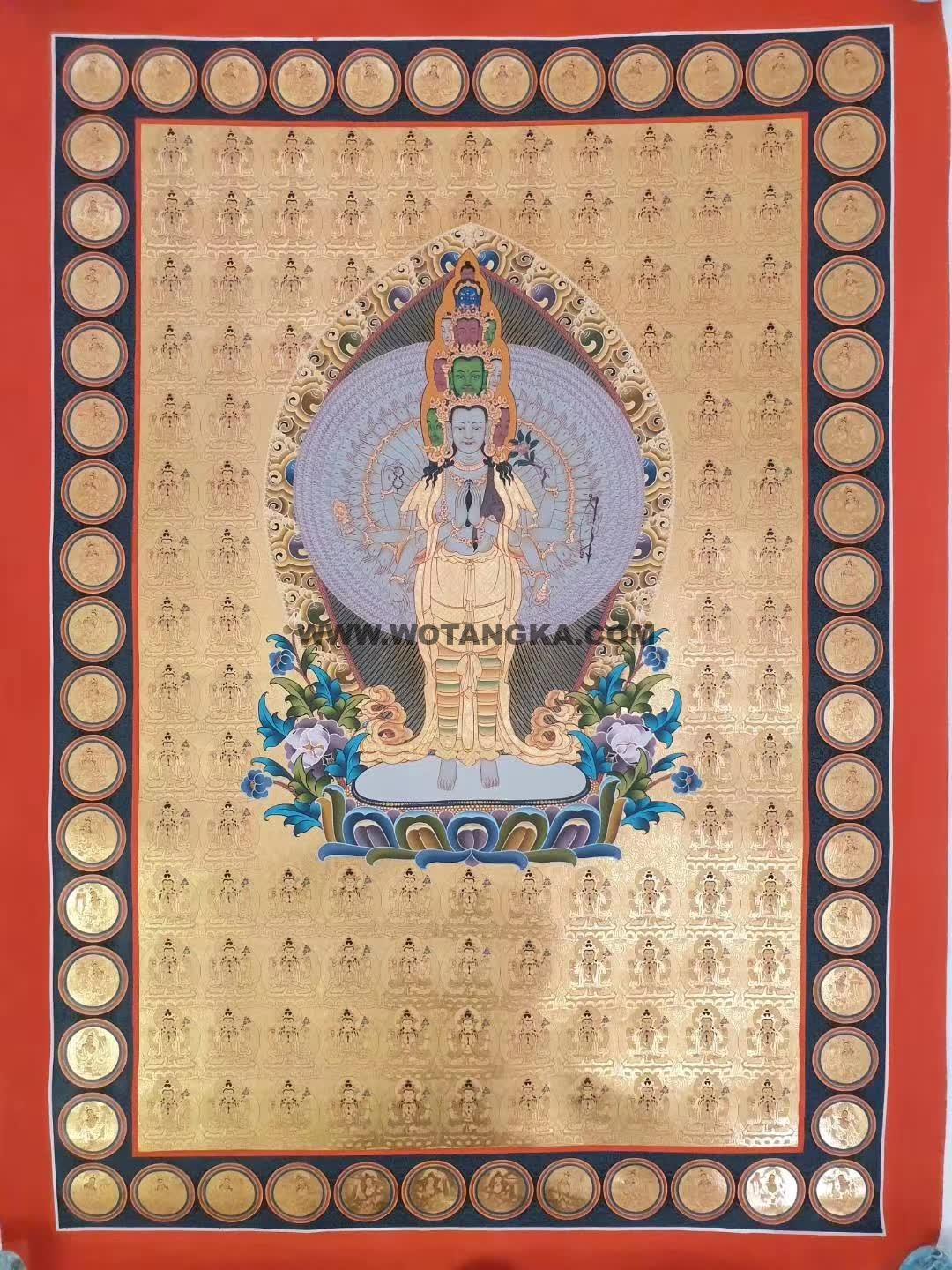 编号172-550073：黄金唐卡-千手观音（150*95CM左右）