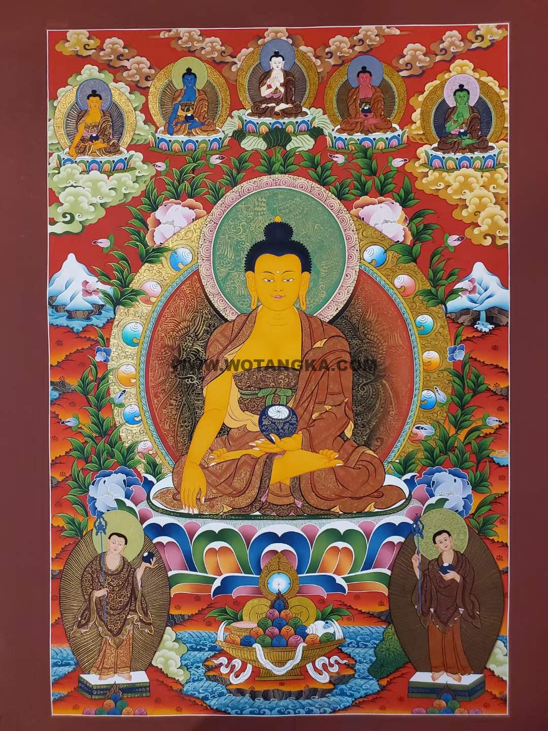 编号172-962096:彩绘唐卡-释迦牟尼佛(90*60CM左右)