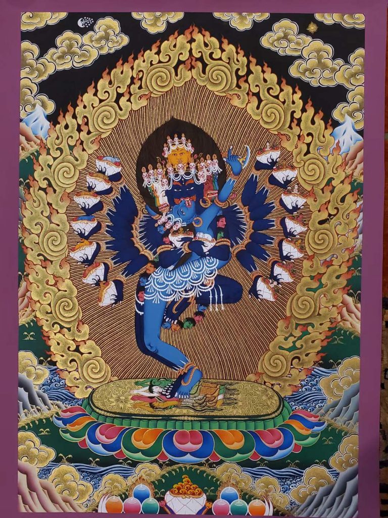 编号182-221298：彩绘唐卡-喜金刚（75*55CM左右）