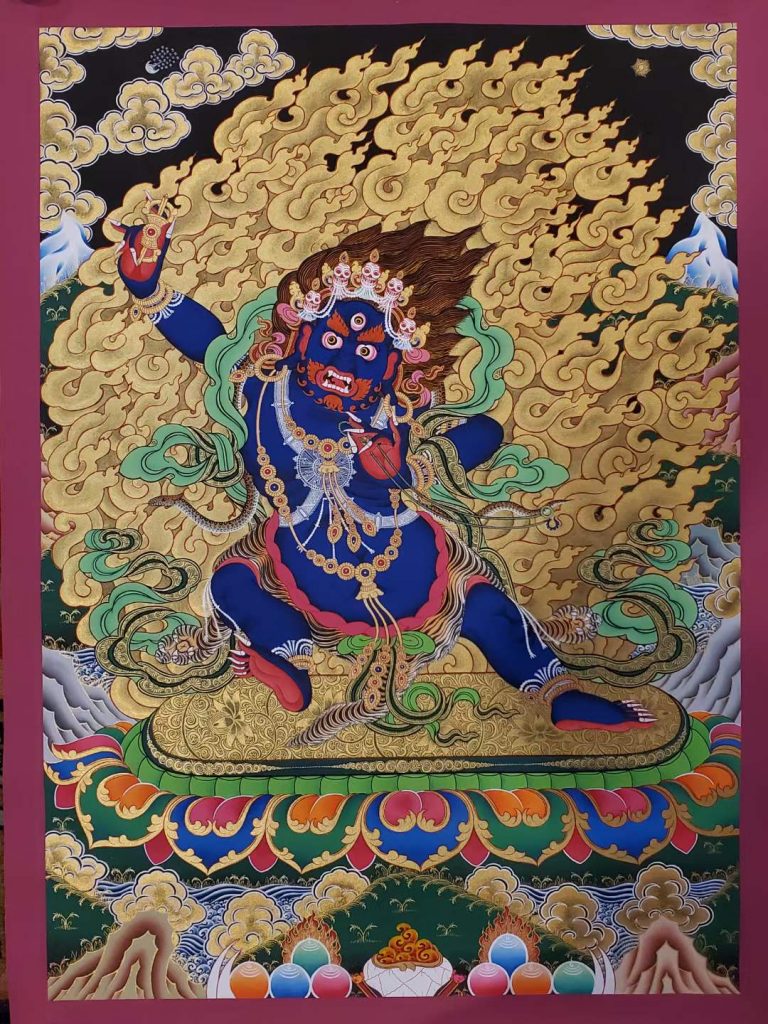 编号182-239594：彩绘唐卡-金刚手菩萨（75*55CM左右）